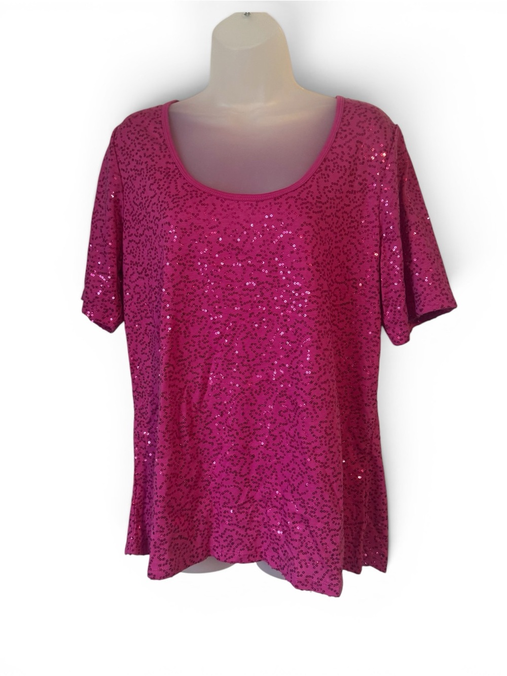 NWT GORGEOUS Sequin Short Sleeve Top w/Stretch  PLUS: 14/16    #C - Picture 2 of 12